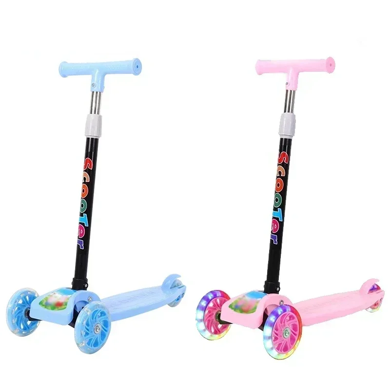 Crianças scooter roda silenciosa acender brinquedos resistente ao desgaste roda brinquedo do carro das crianças 3 alturas portátil crianças presente esporte brinquedo bicicleta