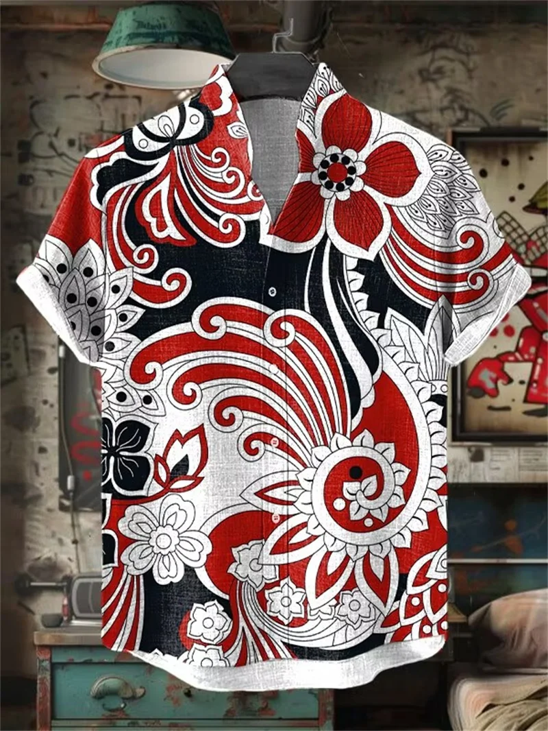 New men's fun and trendy short sleeved top, black cat warrior sushi element versatile shirt, clothing top