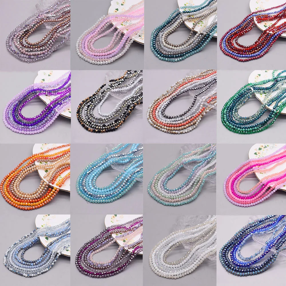 

Color Scheme 6 strand/bag 4mm Rondelle Crystal Glass Beads Faceted Loose Spacer Beads for Jewelry Making Jewelry DIY Necklace