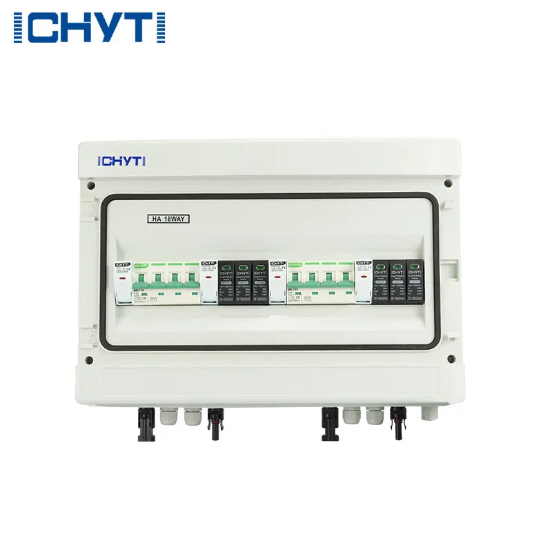 Waterproof Outdoor Surface Mounted 2-in-2-out 1000V IP65 Solar PV Surge Lightning Protection DC Distribution Box Combiner Box