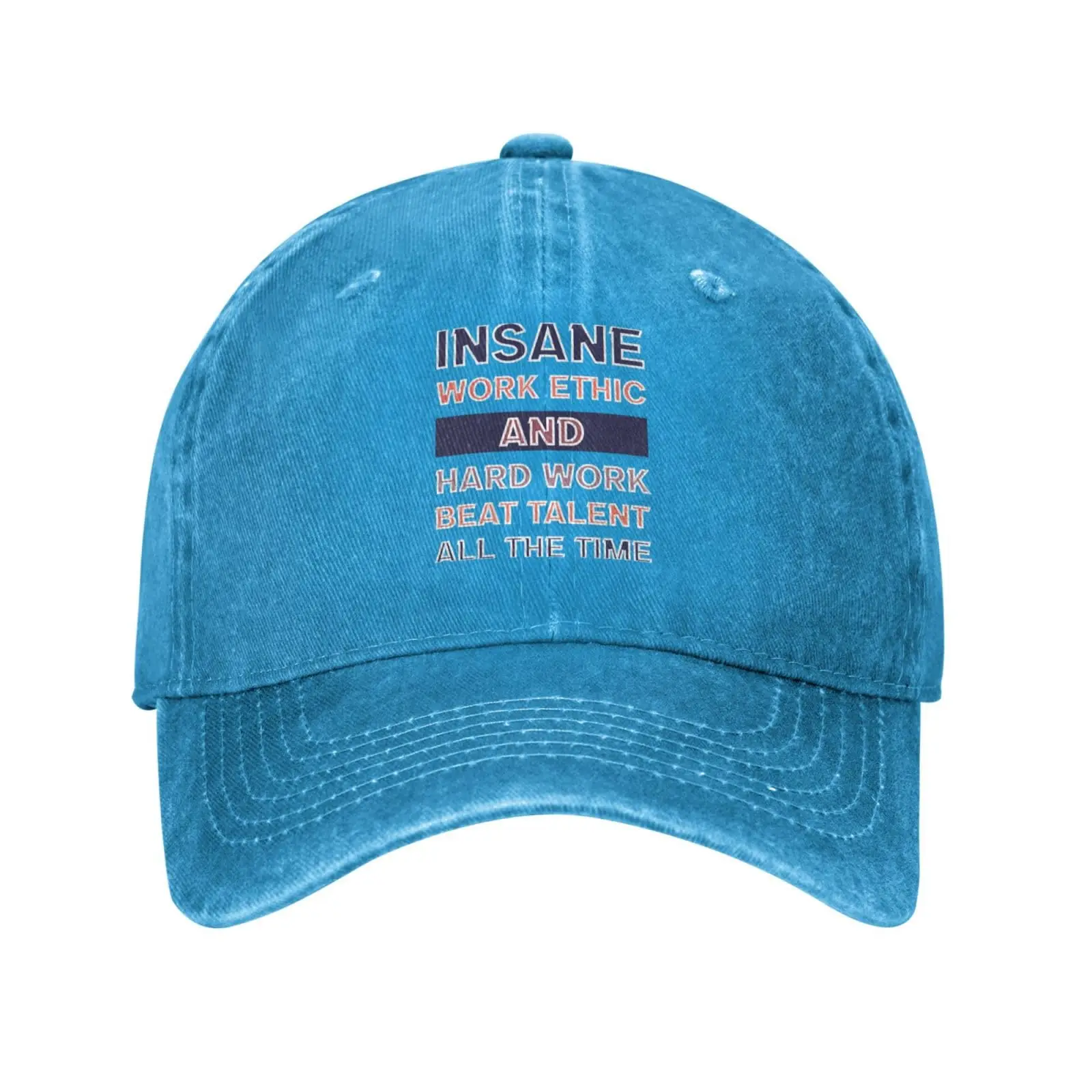 Insane Work Ethic and Hard Work Beat Talent All The Time Baseball Cap for Men Women Vintage Trucker Hat Golf Hats Dad Hat Blue