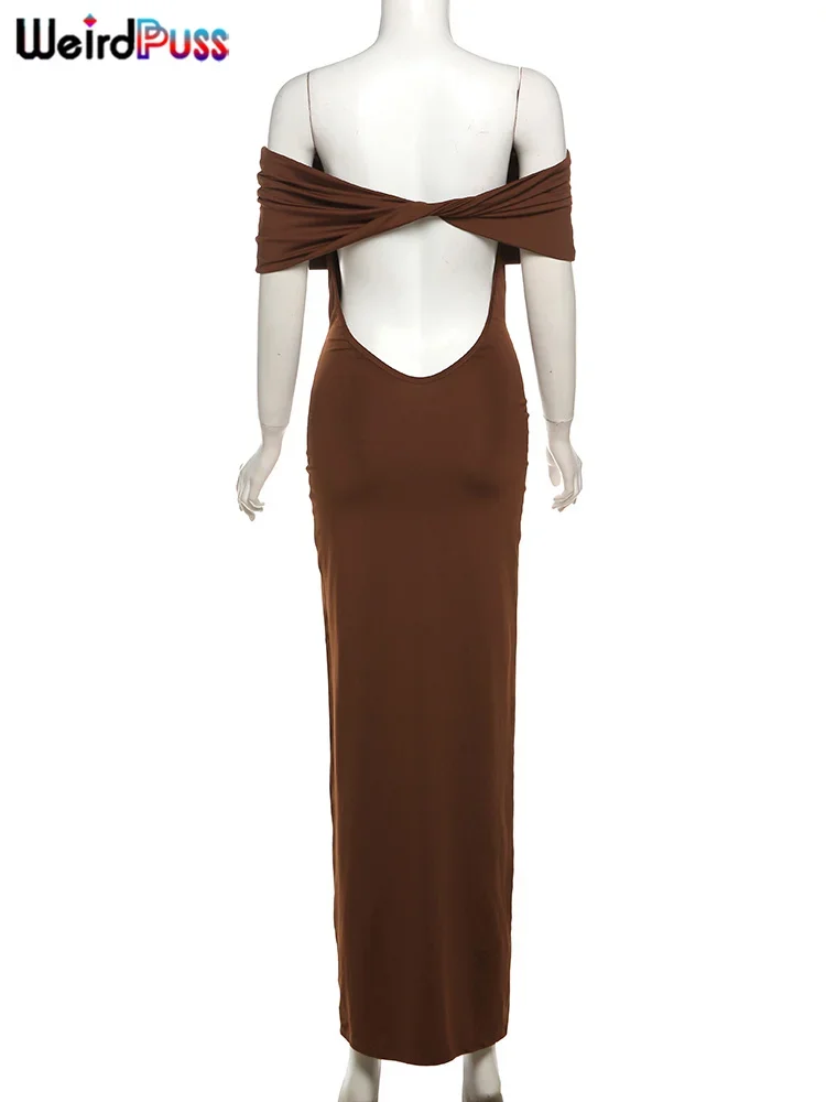 strano gatto slash neck elegante abito solido donna estate cava skinny stretch maxi aderente festa di compleanno streetwear abiti
