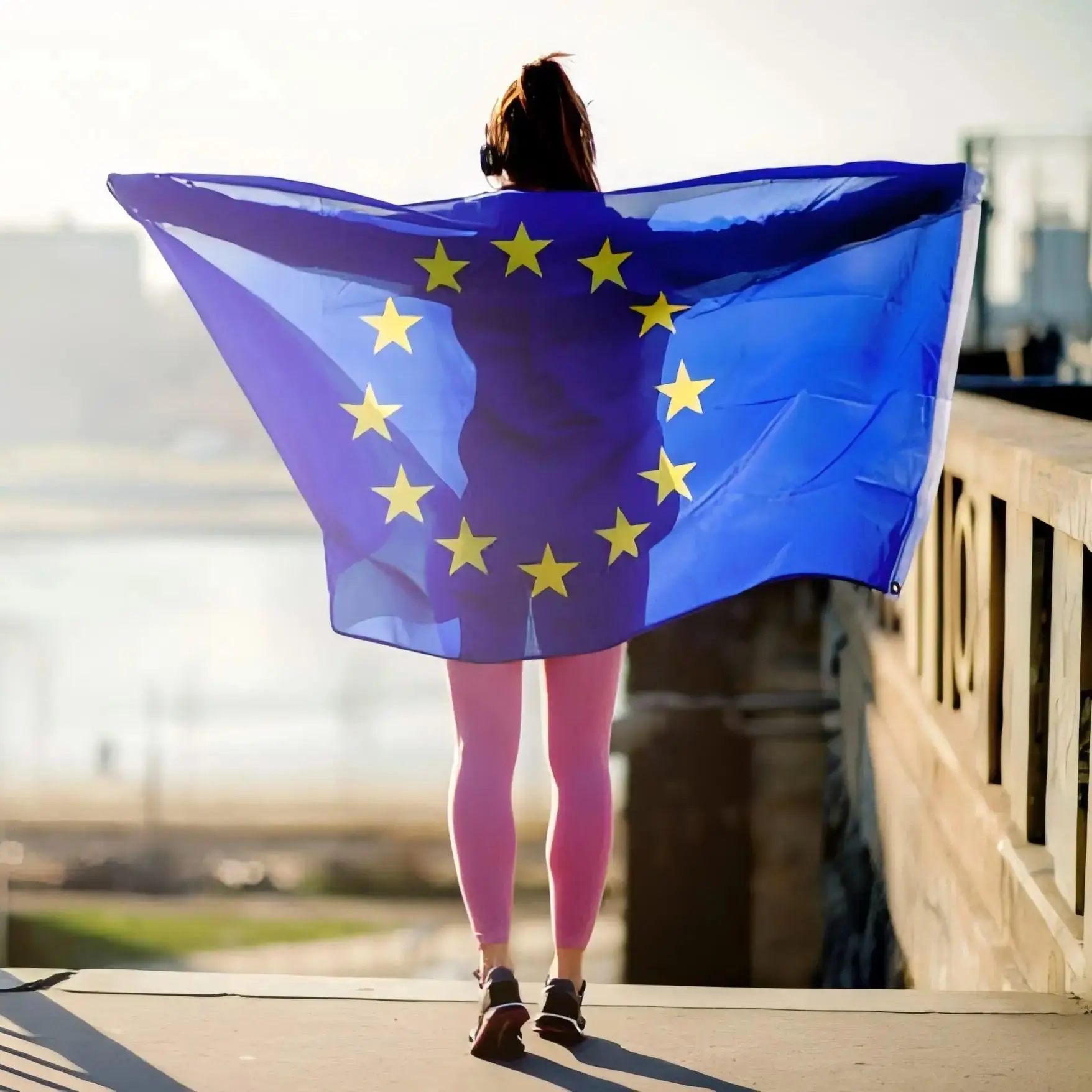 XIANGYING علم الاتحاد الأوروبي 90x150 سنتيمتر معلقة البوليستر الاتحاد الأوروبي الأوروبي علم الاتحاد الأوروبي #1