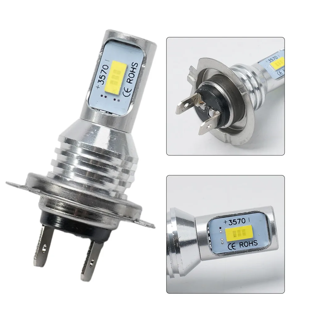 White LED Headlights Car DC 12-24V Dustproof Waterproof 2Pcs 55W 6000K 8000LM Auto H7 Parts Replacement Useful