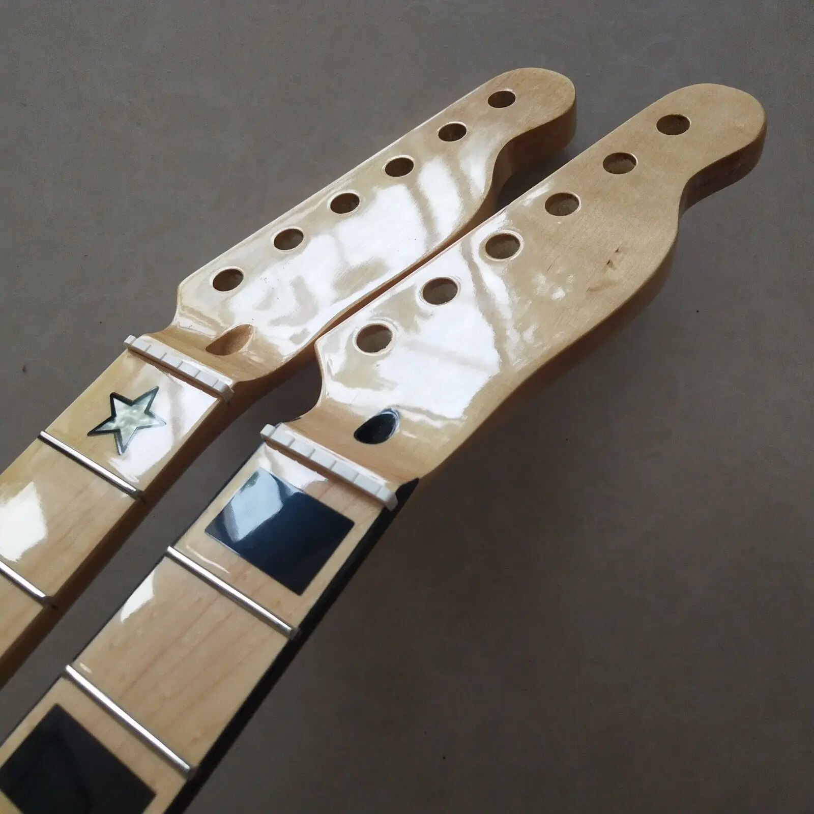 

2pcs Gloss 22 fret guitar neck parts 25.5inch Maple Fretboard Inlay Replacement