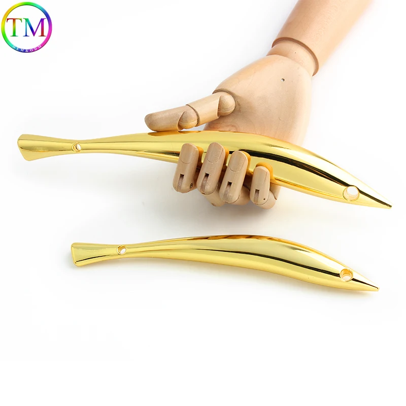 Light Gold Metal Fish Shape Bag Handle Frame para Mulheres, Handbag Handles, Purse Strap, Shoulder DIY Bags Acessórios, K, 1 Pc, 5Pcs