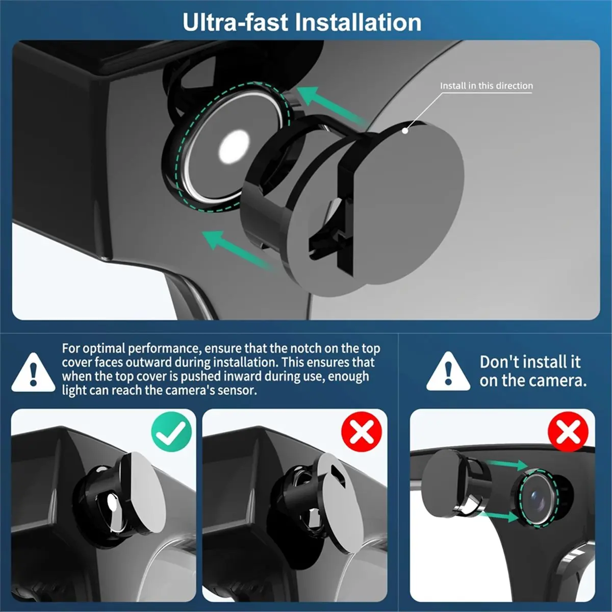“QUALITY EXCELLE“4 LED Light Blocking Cover for Meta 1 2nd Smart Glasses Camera Lens Protect Cover for Skyler Headliner