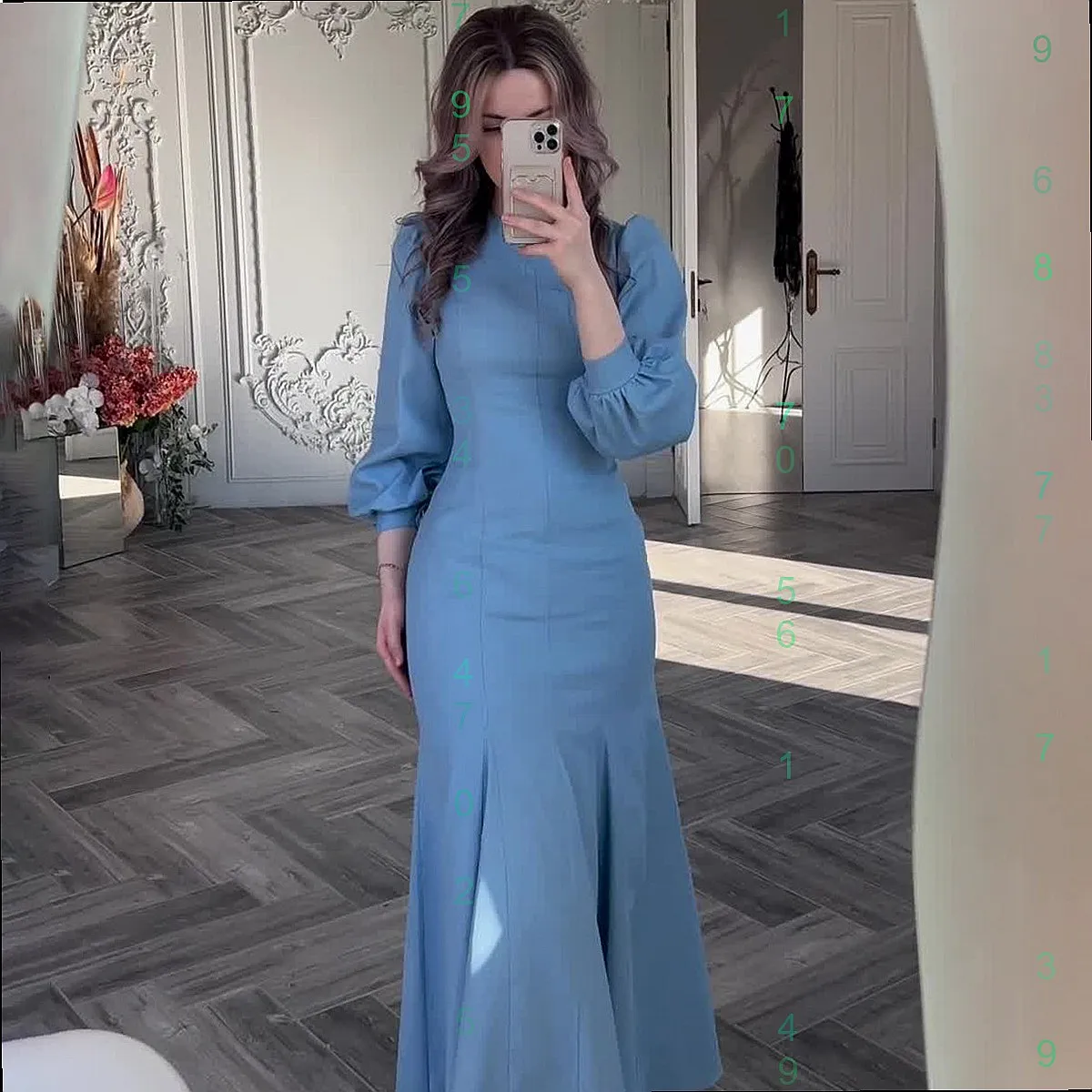 

2026 Spring Summer Women Elegant Dresses Low Cut Long Sleeve Dress Court Style Slim Waist Lady Formal Dress Matching Set