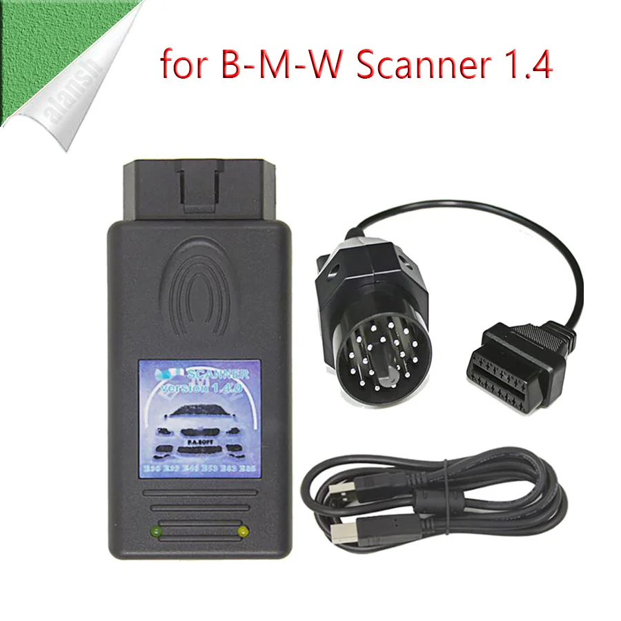 For BMW Scanner 1.4 Pasoft Diagnostic Code Reader  E Serial Programmer Cable with 20pin Adapter