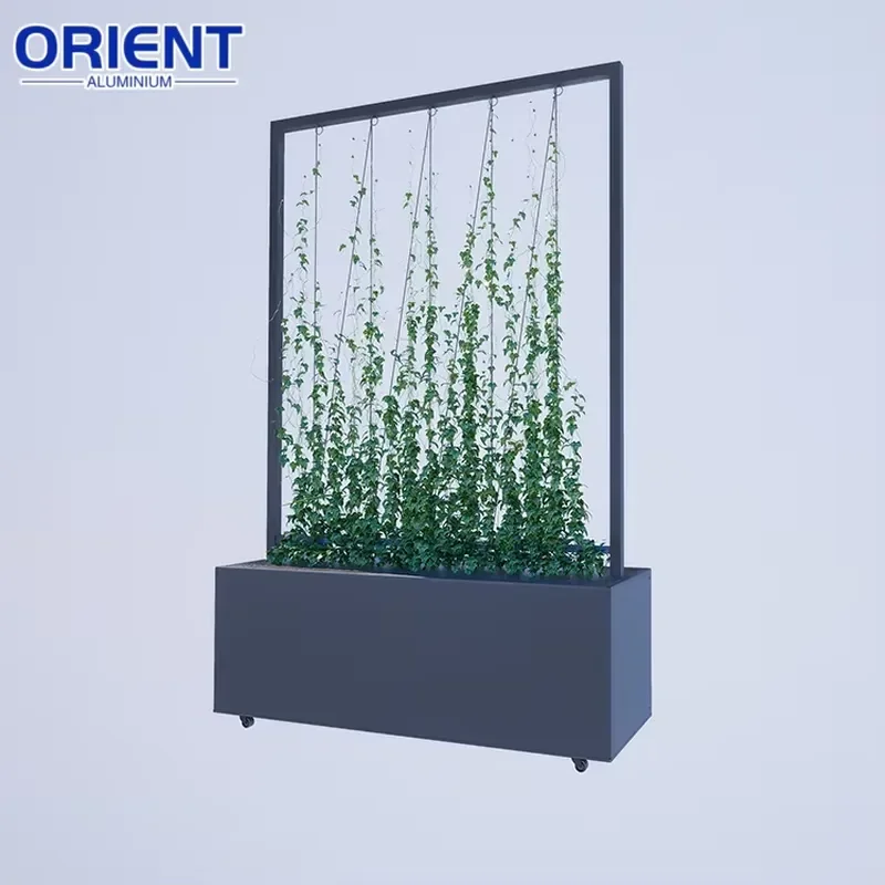 Lightweight Metal Garden Pots Space Saving Design For Balcony Sun Tracking Planter Modern Outdoor Decor Durable Flower