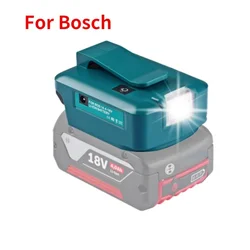 For Bosch 14.4V/18V Lion Battery USB TPYE-C converter Port with LED Light Spotlight Outdoor Flashlight for Bosch Batteries