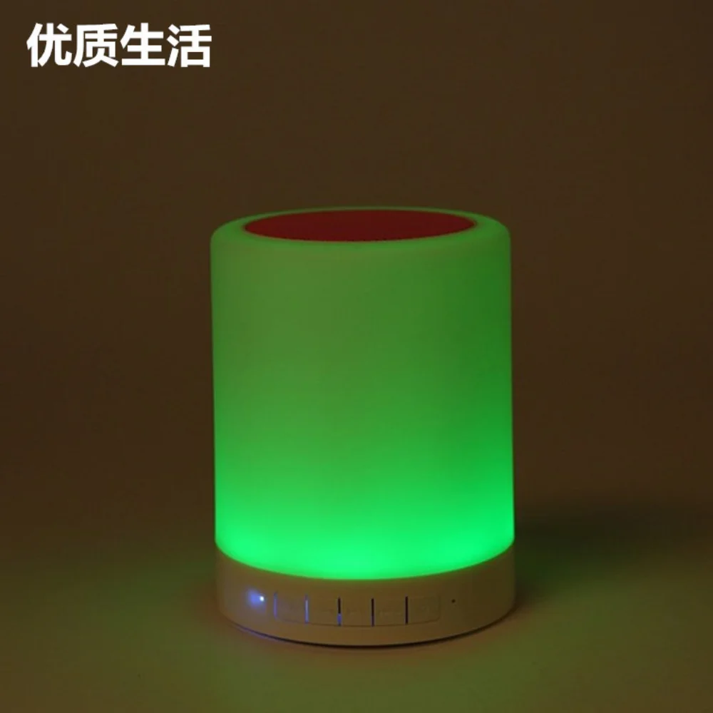 Kleurrijke Bluetooth Speaker Light Draagbare Touch Tf Plug-In Kaart Speaker Opladen Tafellamp Sfeer Klein Nachtlampje