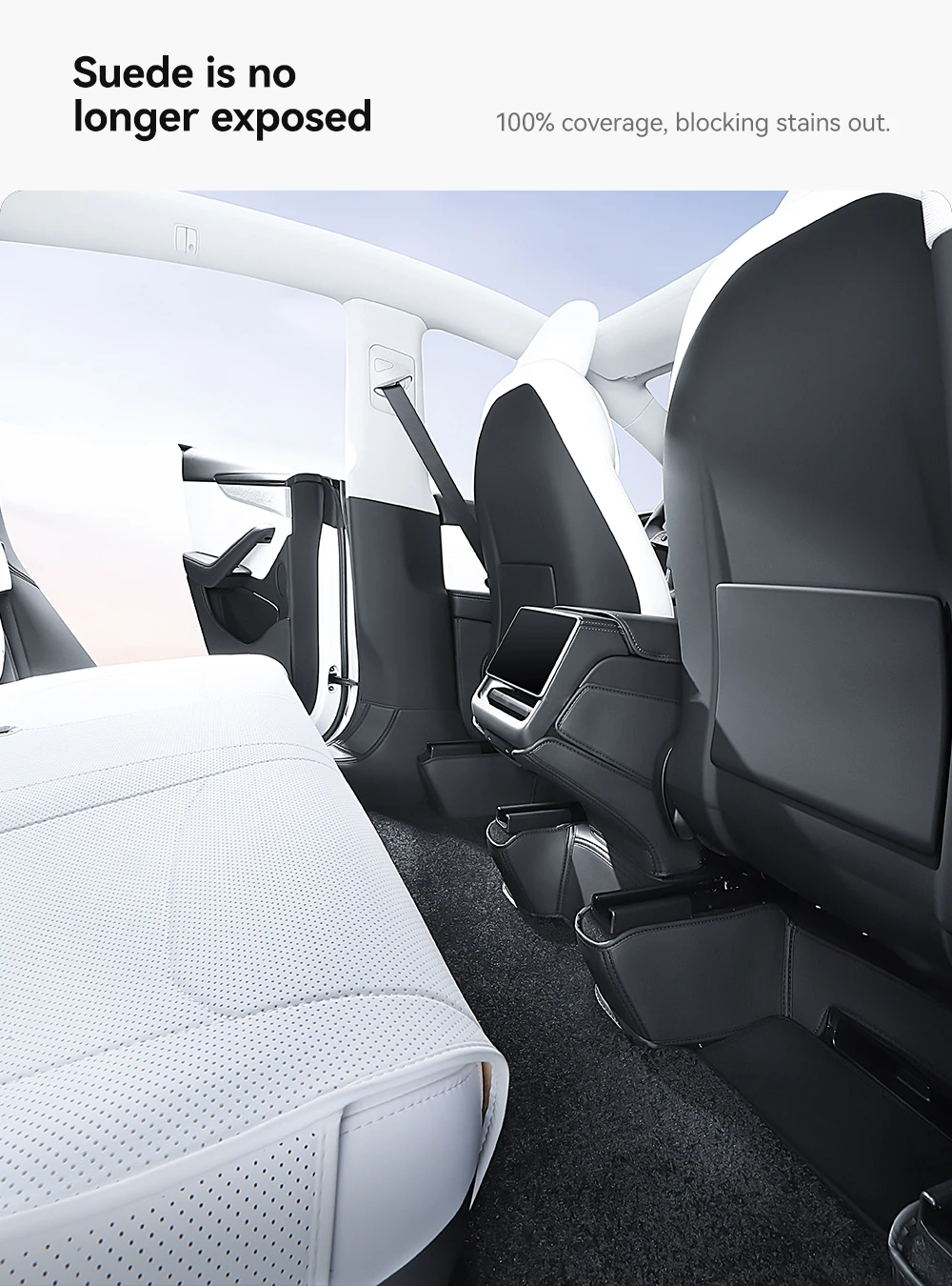 YZ für Tesla Model Y Juniper 2022, neue Leder-Kofferraummatten, vollständig umgeben, wasserdicht, rutschfeste Liner, individuelles Bodenmatten-Zubehör – Detail 5