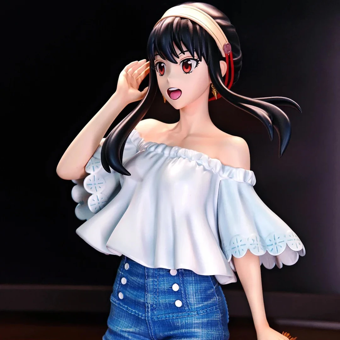 Espião × família animação dos desenhos animados linda menina figura de ação areia praia cena estátua brinquedo colecionável modelo ornamentos jol jorfuger