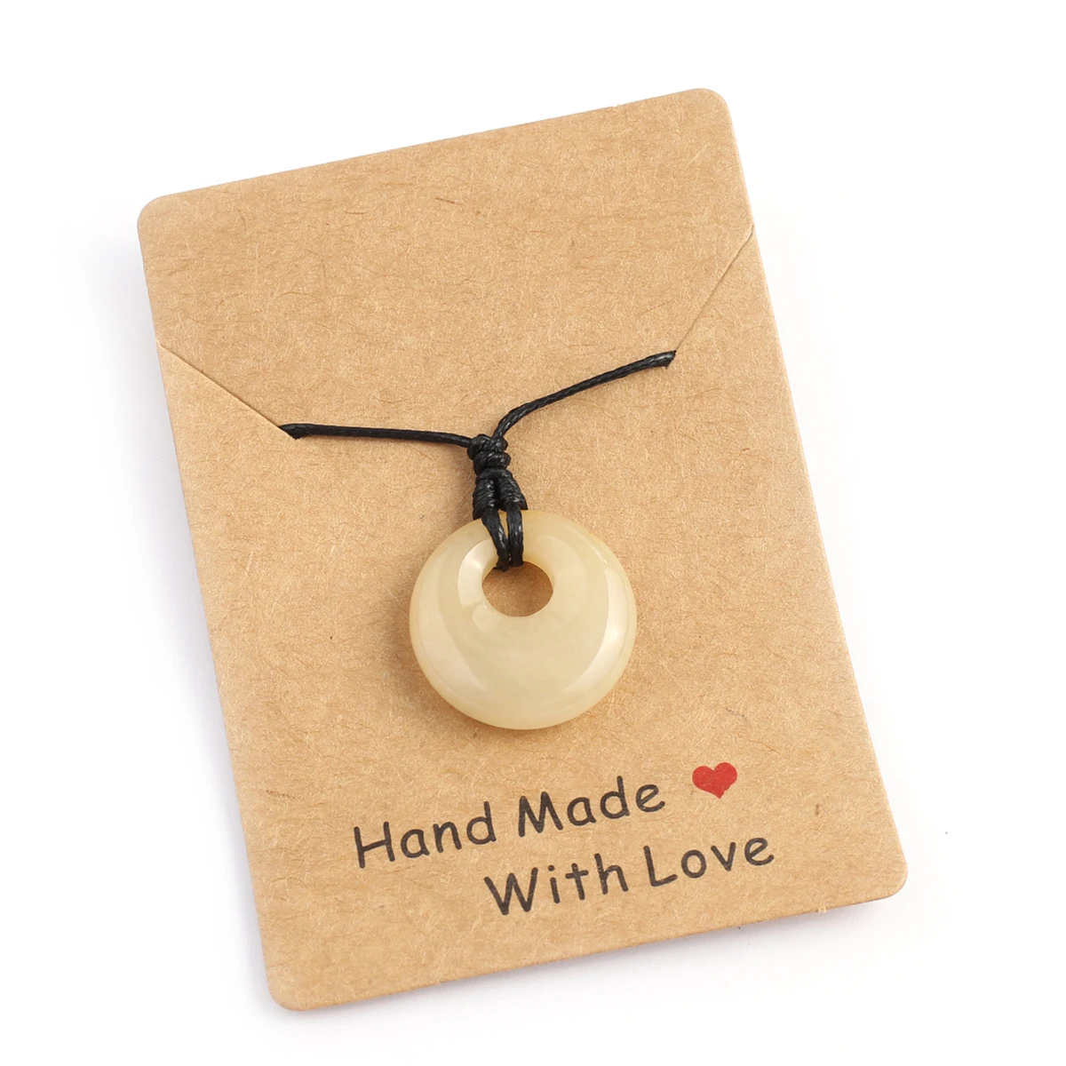 Charming Big Hole Beads Natural Stone Round Amethyst Agate Jade Pendant Necklace Neutral Style Jewelry Accessories Gift for Pare
