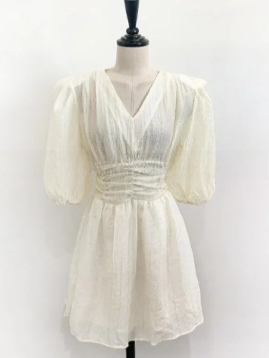 

Retro Court Sle V-Ne High Waist Lace Dr Small Size Summer A-Line Little Bla Dr Commute Pure Color Autumn Spring