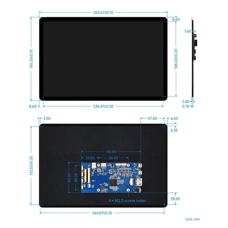 New Arrivals-11EP-CAPLCD 11Inch Capacitive Touch Screen LCD Display Mocule For Raspberry Pi 1920X1200 Interface IPS EU PLUG