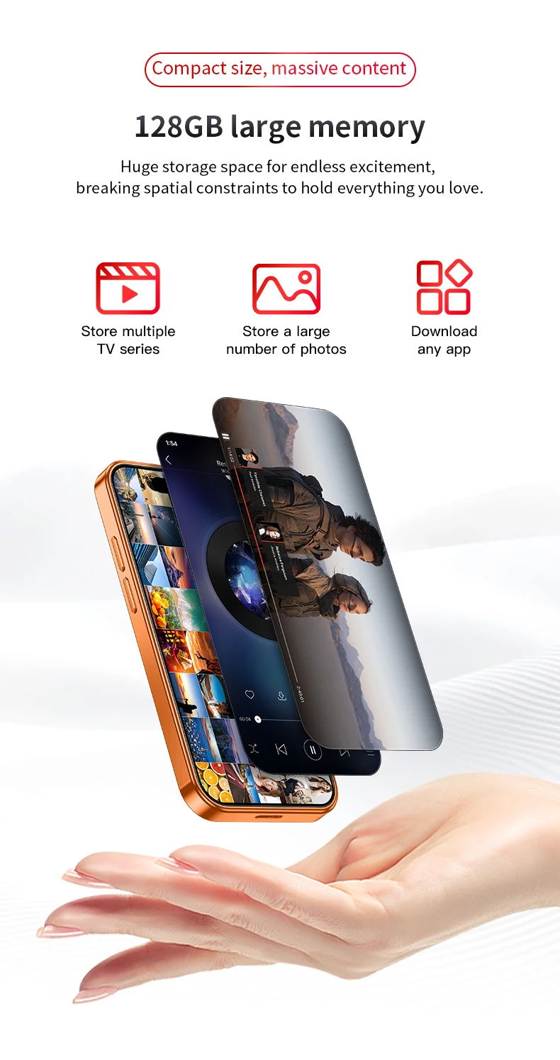 SERVO KING9600 Mini Android 15 Mobile Phone 4G 8GB RAM 128GB ROM Dual SIM Face Unlock WiFi GPS OTG Pocket Cellphone Play Store