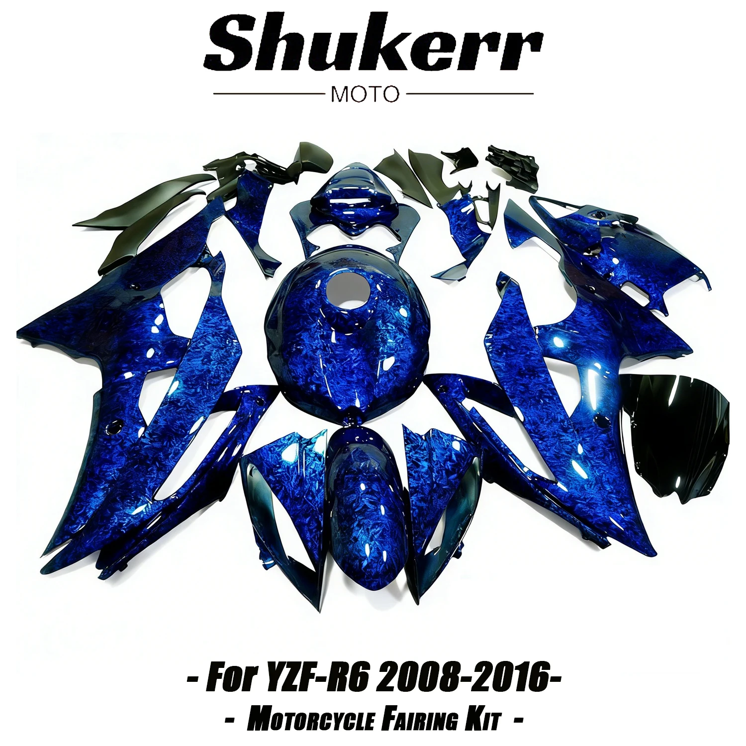 

Fit for Yamaha Yzf-R6 Yzf600 2008-2016 Blue Carbon Fiber Motorcycle Plastics Fairing Kit Injection Mold Bodywork Panel Kit 09 10