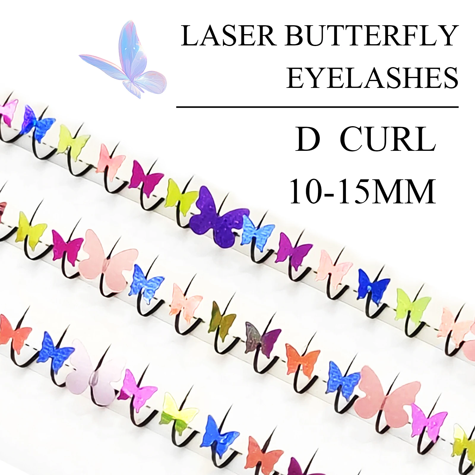 60 uds D mariposa Hada pestañas verano brillo mariposa pestañas extensiones brillo decoración pestañas postizas fiesta pestañas