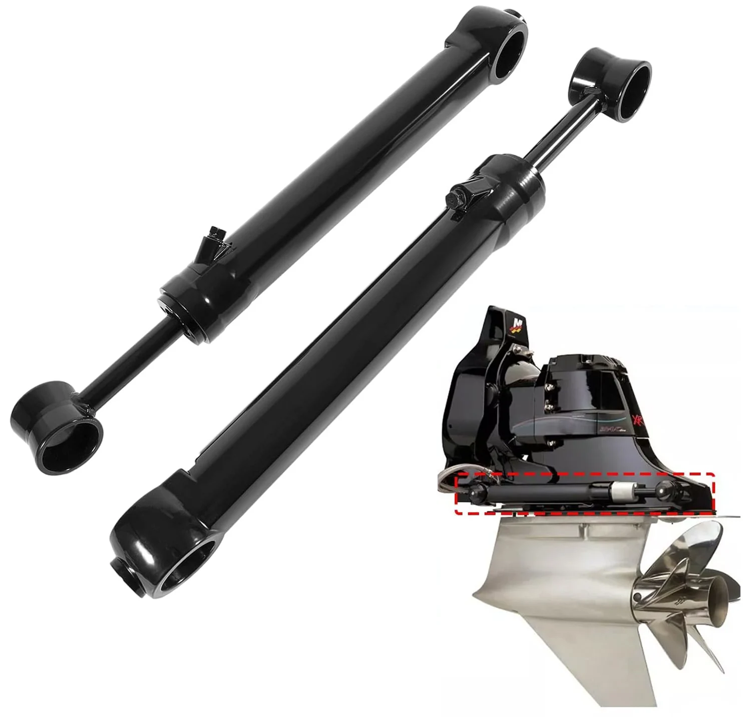 Power Trim, Tilt Ram Cylinder Port & Starboard for MerCruiser Mercury Bravo - 98704A26 & 98703A26-2 Pack