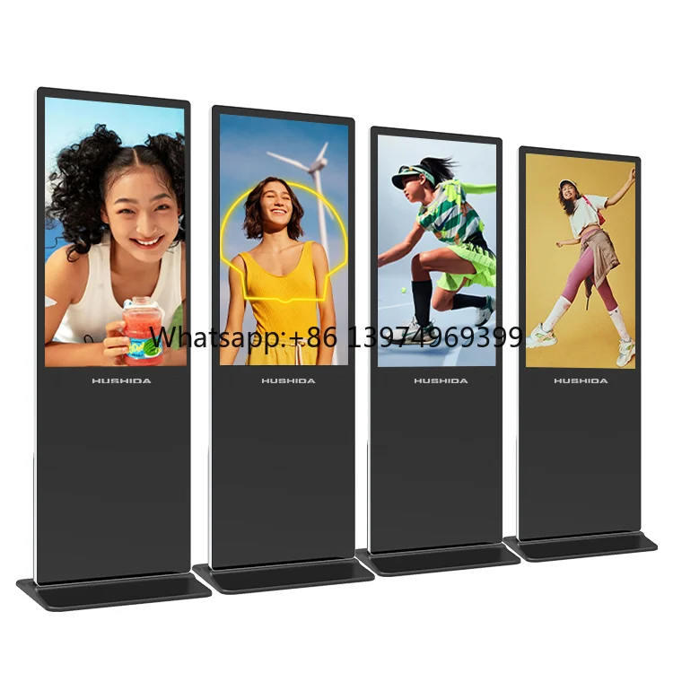 50 55 65 75 Inch Indoor Floor Standing LCD Advertising Panel Touch Screen Digital Signage and Displays Screens for Advertising