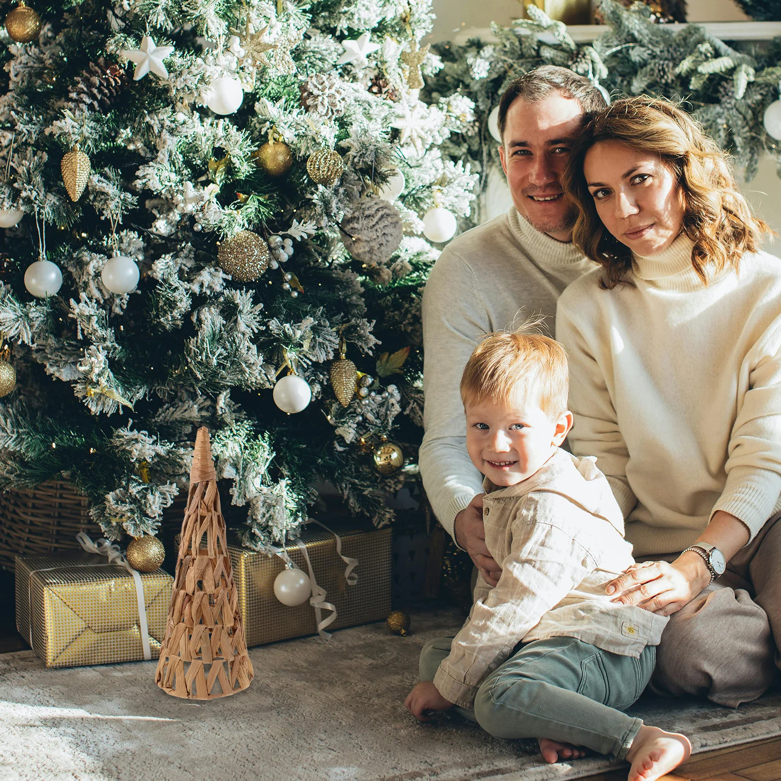 

Christmas Decorations Tree Cones Farmhouse Home Table Light Brown Entryway Tabletop Centerpiece