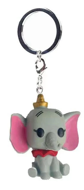 FUNKO Keychain PVC Action Figure Disney Dumbo Clown Dumbo Collection Model Keyring with Box Bag Pendant Toys for Gifts