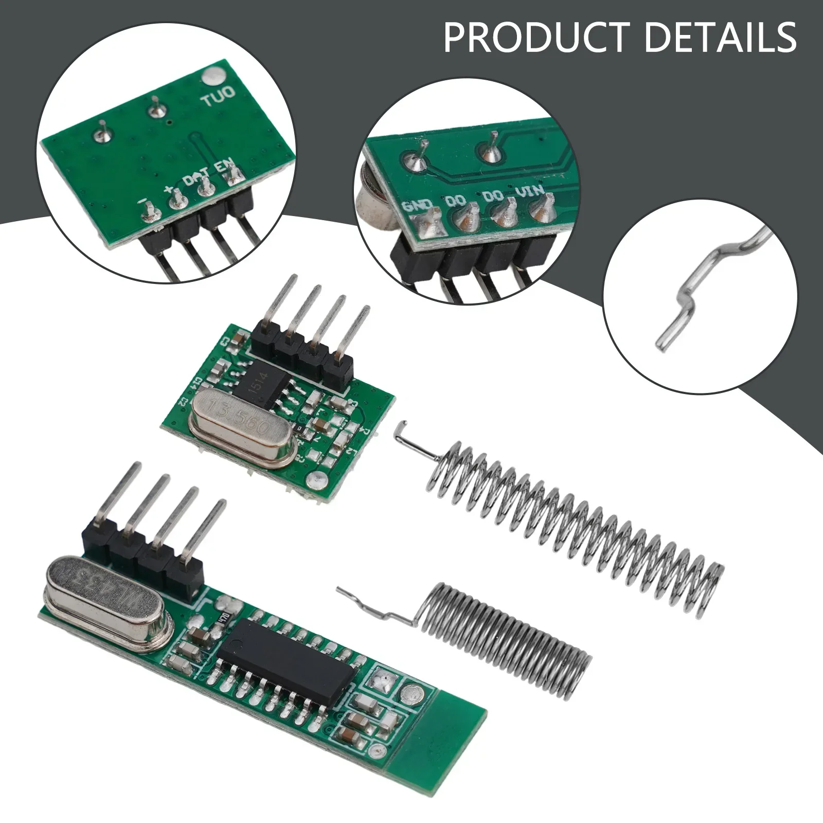 RF-ontvangermodule 433Mhz Diy Kits Groene afstandsbedieningen Superheterodyne RF-ontvanger Zender Draadloze module