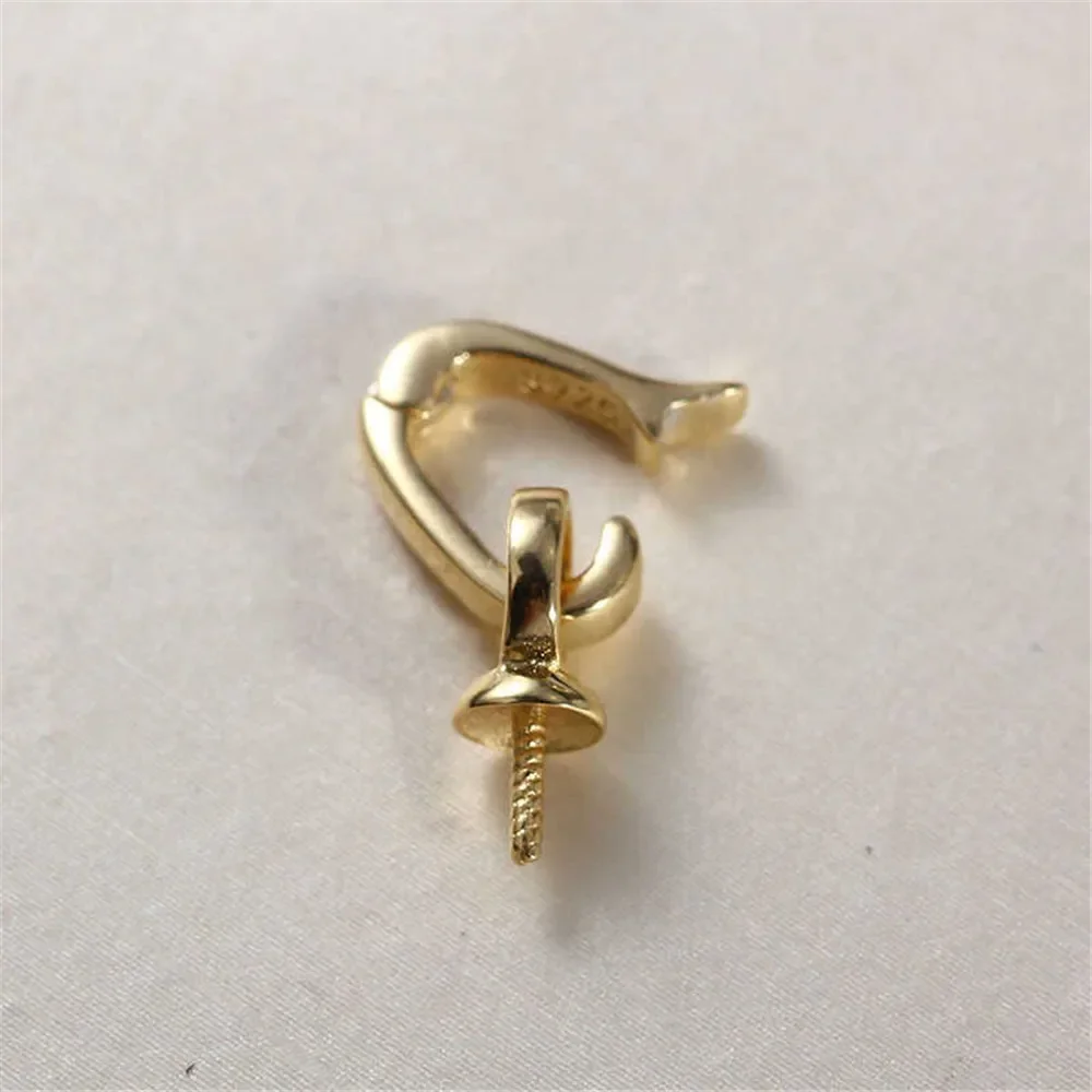 

Подвеска из стерлингового серебра 925 пробы с жемчугом, DIY пустая ободок, чашка, ювелирные изделия для рукоделия, фурнитура для подвески с полыми зубцами