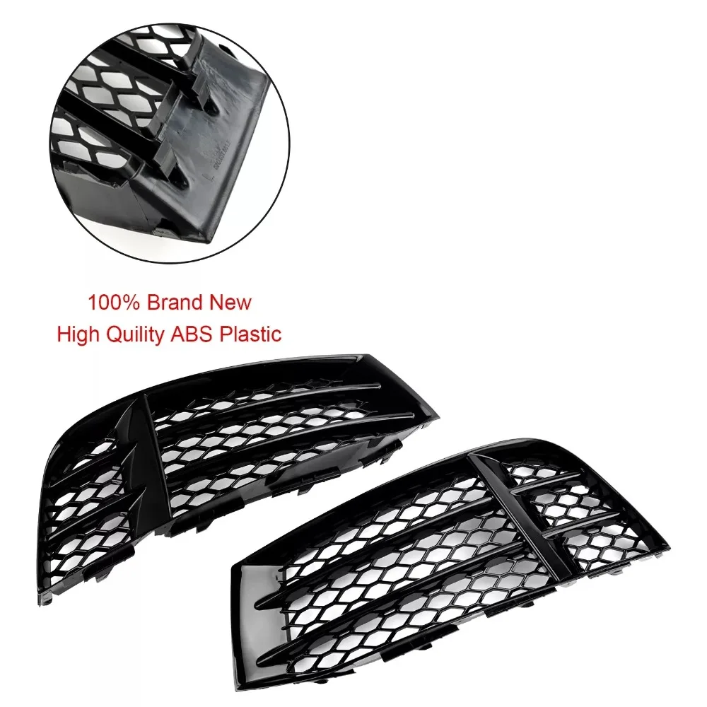 For Audi  A5 RS5 20102011~2016 1 Pair Gloss Black Front Bumper Lower Fog Light Cover Grill Grille  8T0807681F,8T0807682F