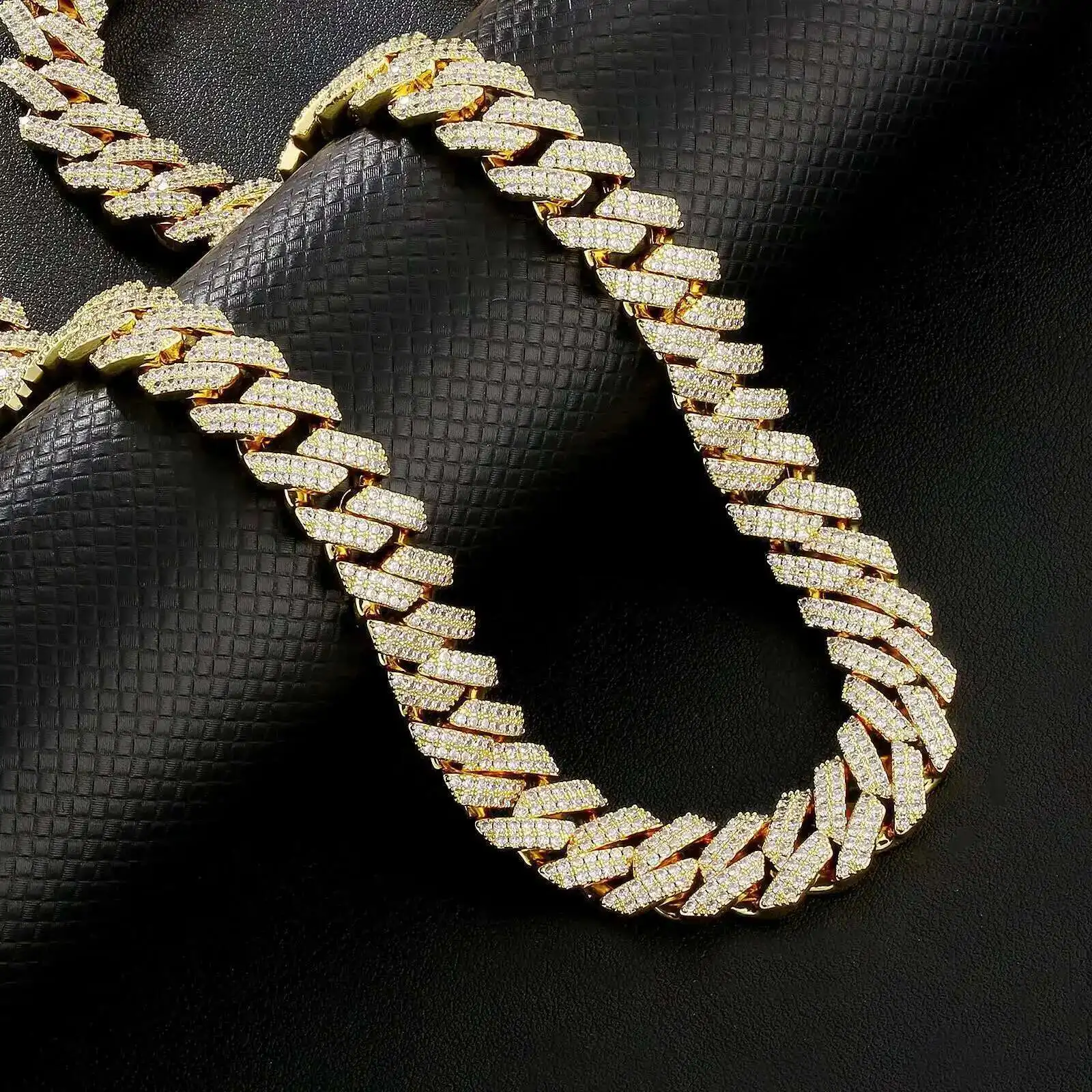 12 مللي متر الكوبية ربط سلسلة 14K مطلية بالذهب زركون الهيب هوب غرامة مجوهرات هدية رجالي مثلج خارج ميامي الكوبية قلادة للرجال النساء #4