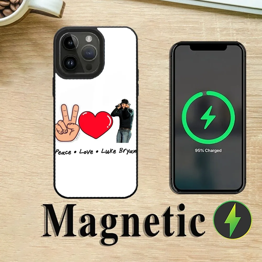 Singer Luke B-Bryan Phone Case For iPhone 16,15,14,13,12,11,Plus,Pro,Max Mini Magsafe Magnetic Wireless Charging