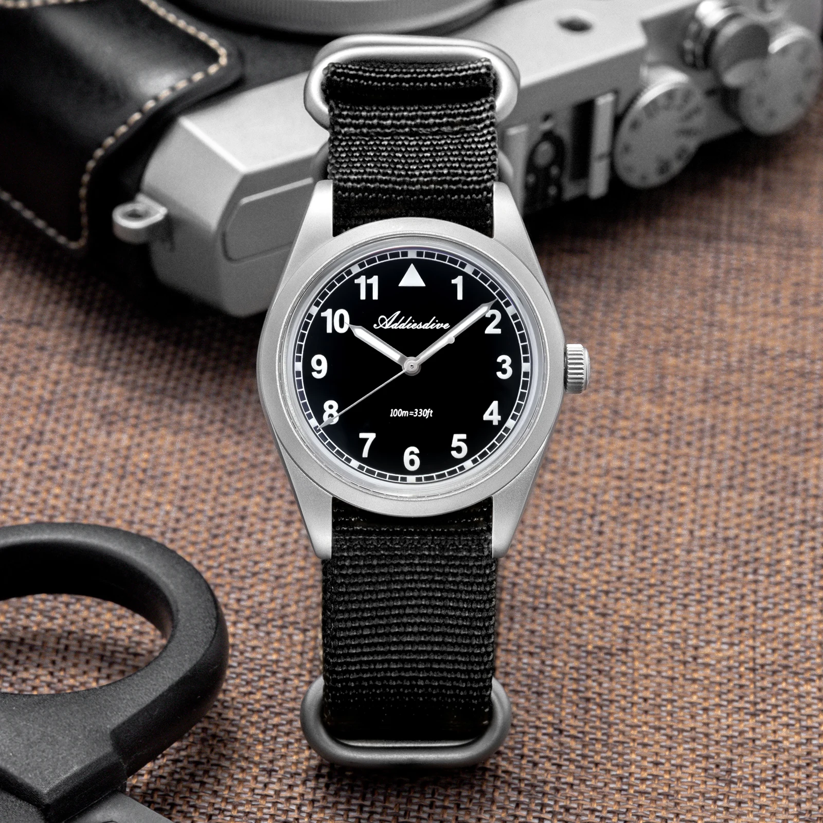 ADDIESDIVE relojes de cuarzo para deportes al aire libre para hombres VH31 espejo de burbuja de cristal de acero inoxidable 36MM reloj impermeable nuevo estilo militar