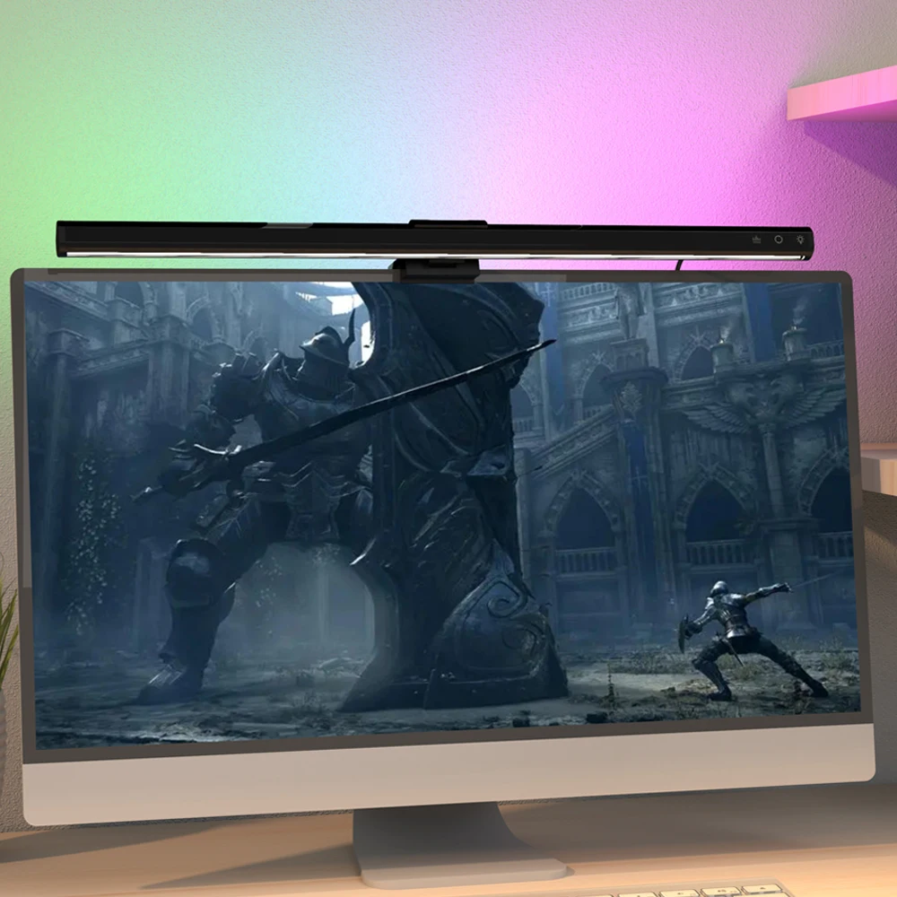Desktop PC Monitor Hanging Light Bar RGB Atmosphere Lighting For Learning/Working/Gaming Screen Eye Protection Lamp