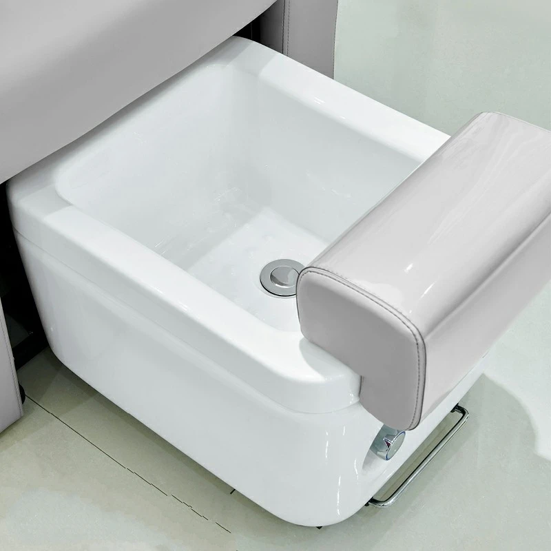 Comfortable Nail Salon Design Multifunctional Electric Foot Bath Massage Chair PU Leather Manicure Pedicure Chair With Foot Bath