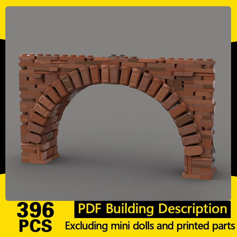 City Street View Model MOC Building Bricks Semicircular Stone Archway Modular Technology Gift Holiday Assemble Children Toy Suit