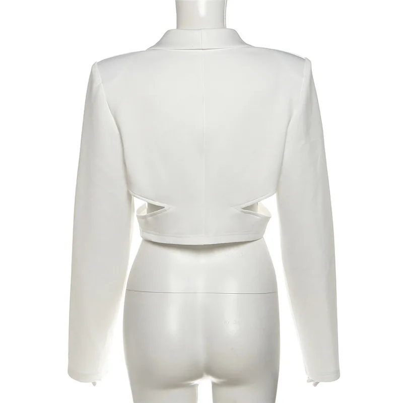 HKSH 2025 herbst Neue Frauen Kurze Blazer Einfarbig Aushöhlen Slim Fit Einreiher Elegante Flut Büro Dame Jacken HK12252