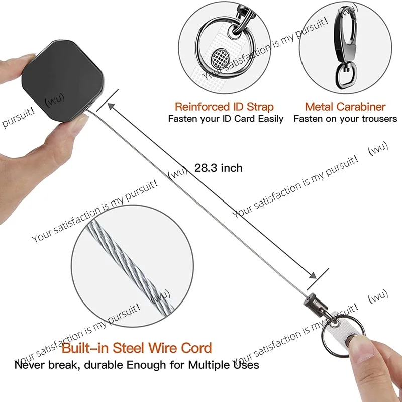 ZOCI-Heavy Duty Metal Retractable Snap Key Chain