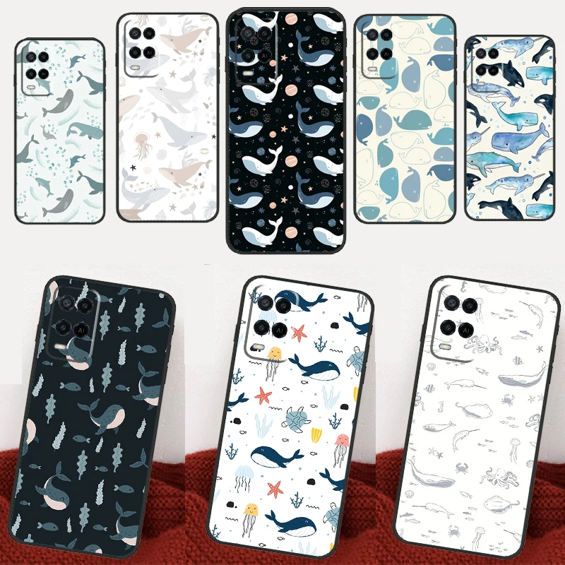 Baby Whale For OPPO A78 A98 A77 A57 A17 A74 A94 A15 A16 A52 A72 A91 A76 A96 A5 A9 A53S A54S A57S Case