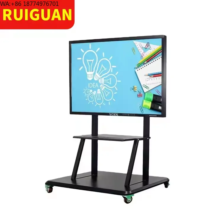 SmartBoards 65 Inch Multi-touch IR Finger Touch LCD Interactive Whiteboard with 40 Points Android 14 for Meeting & Education