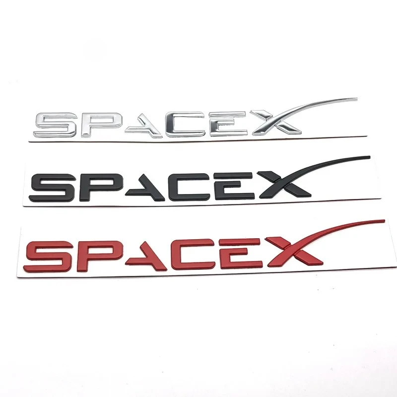 

Spacex Sticker For Tesla Model 3 X Y S Letters Tail Letter Label Emblem Car Accessories Stickers Logo Emblems Zinc Alloy SPACEX