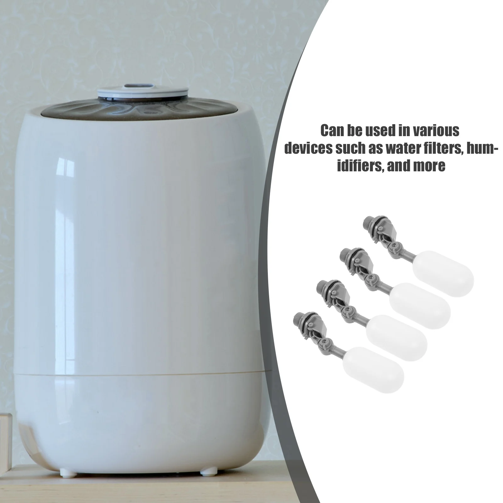 4 Sets Small Ball Plastic Adjustable Arm Pond Pool Water Pool Filler Float Float Valve Auto Fill Valve Water Level Control