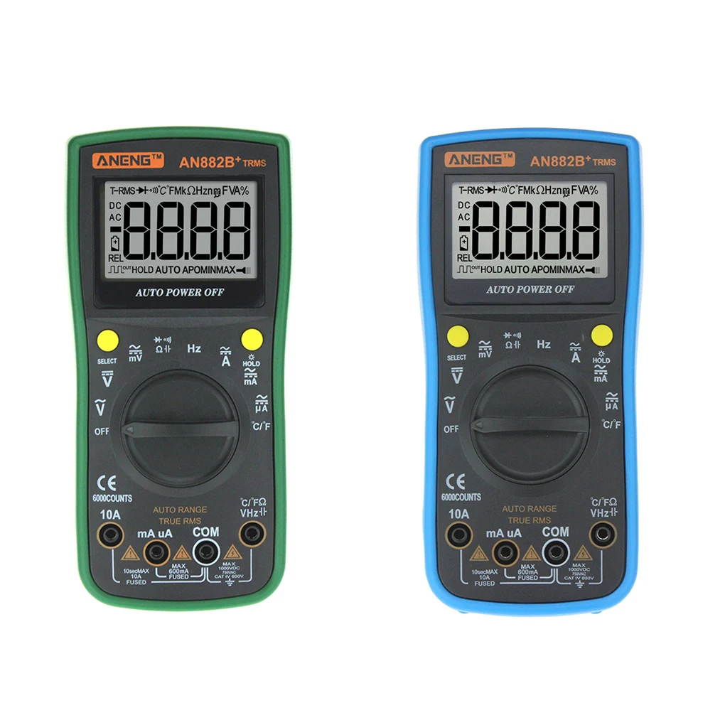 

ANENG AN882B Digital Multimeter Auto Range AC DC Backlight Meter Resistance Voltage Current Measurement