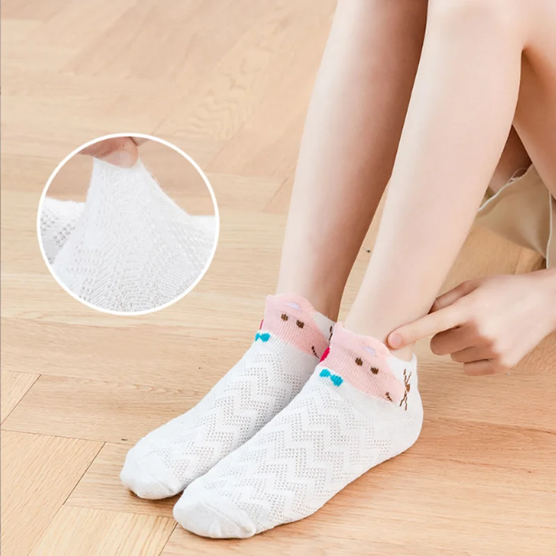 5Pair/lot new spring/summer mesh thin children's socks