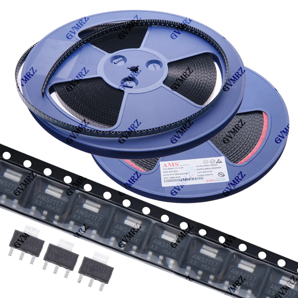 10/20/50/100/1000/2500PCS 2.5V 3.3V 5.0V AMS1117 SMD Kit 1.2V-1.8V  ADJ SOT-223 TO-252 SOT89