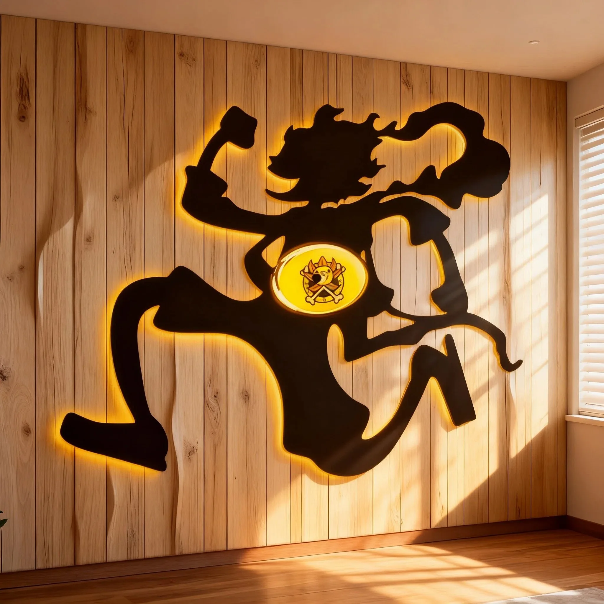 Anime character shadow projection lamp, Luffy, Zoro, Goku LED creative night light, cool bedroom desktop decoration, surprise gi