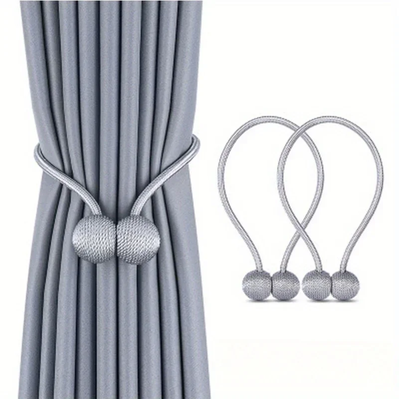 

2pcs/pair Magnetic Curtain Tiebacks, Earphone Design Curtain Holdbacks, Bathroom Shower Curtain Accessories DROPSHIPPING