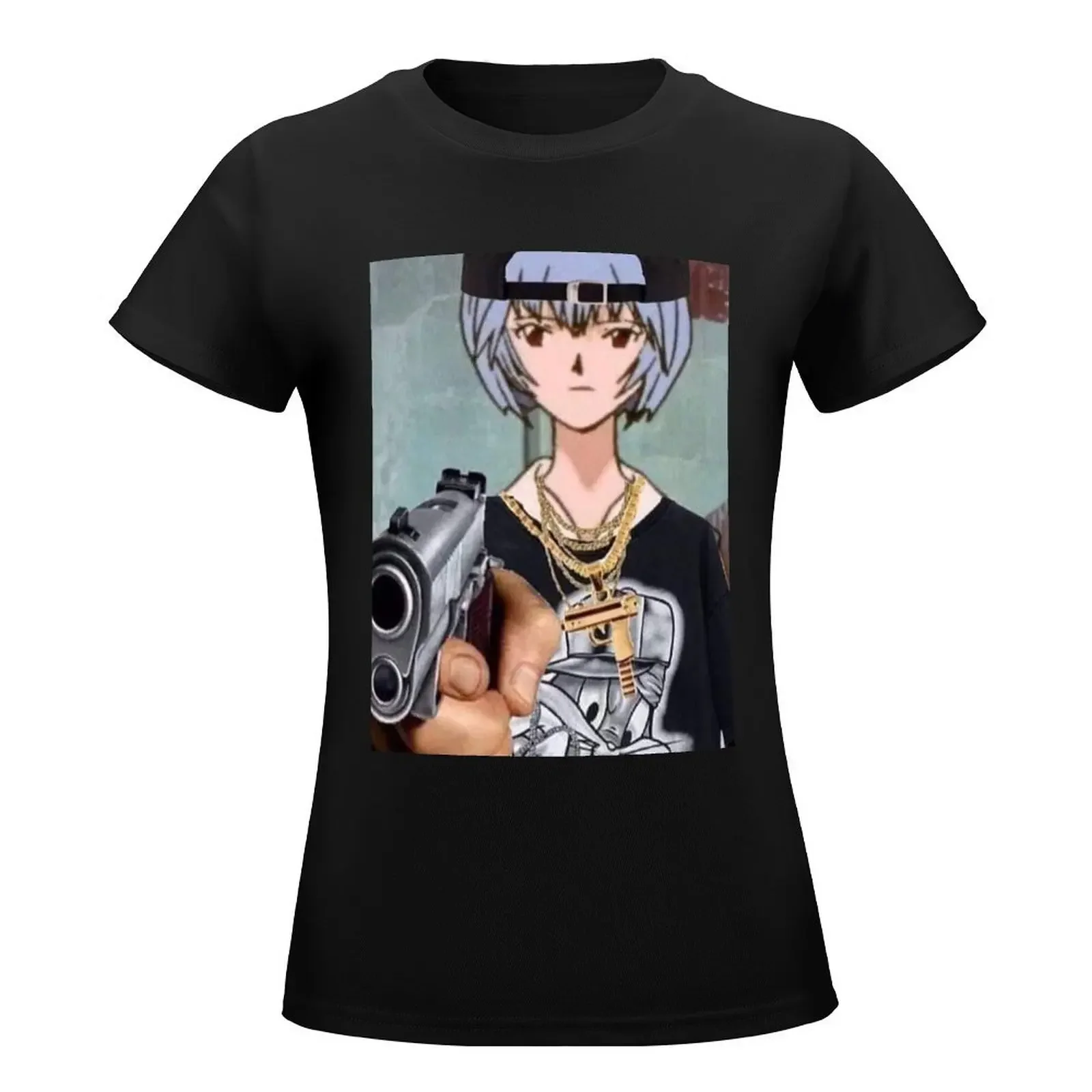 Rei Ayanami chola T-Shirt Short sleeve tee animal print shirt for girls workout shirts for Women