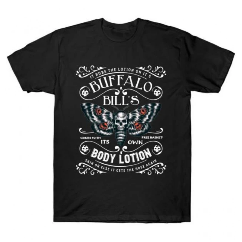 

Buffalo Bills Body Lotion Silence of the lambs Horror movie Hannibal Gift t shirt Dr Lecter Scary Graphic Clothes All size Tee
